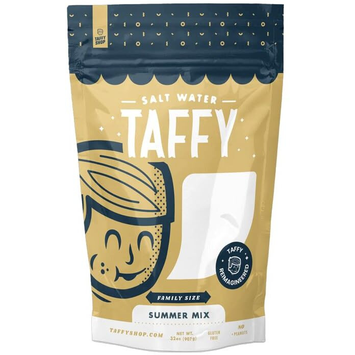 Taffy Shop Summer Mix Salt Water Taffy - Small Batch Salt Water Taffies Made In The Usa - Super Soft, And Sweet - Guaranteed Fresh - Gluten-Free, Soy-Free, Peanut-Free - Family (32Oz)