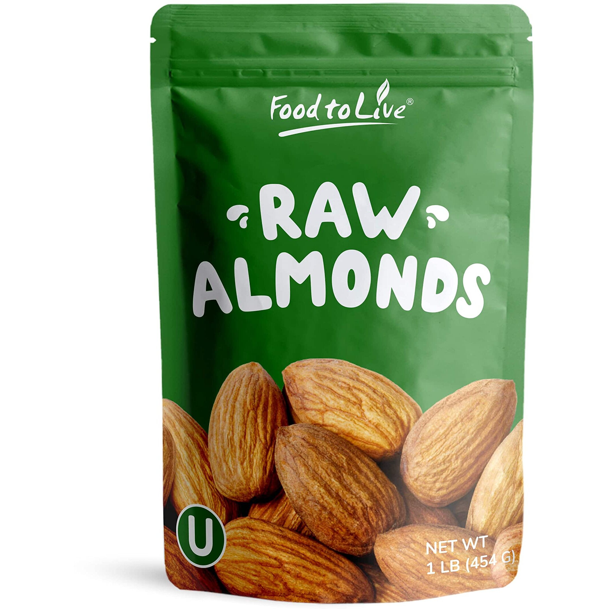 Food To Live - California Almonds, 1 Pound Supreme, Whole, Raw, Unsalted, Unroasted Nuts, Natural. Kosher, Vegan. Keto, Paleo, Low Sodium, Bulk. Great For Making Milk, Butter And Flour