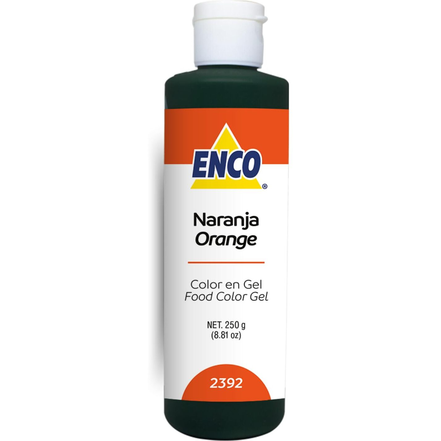 Enco Food Coloring Gel Orange 8.8 Oz (250G) Concentrated, Vegan