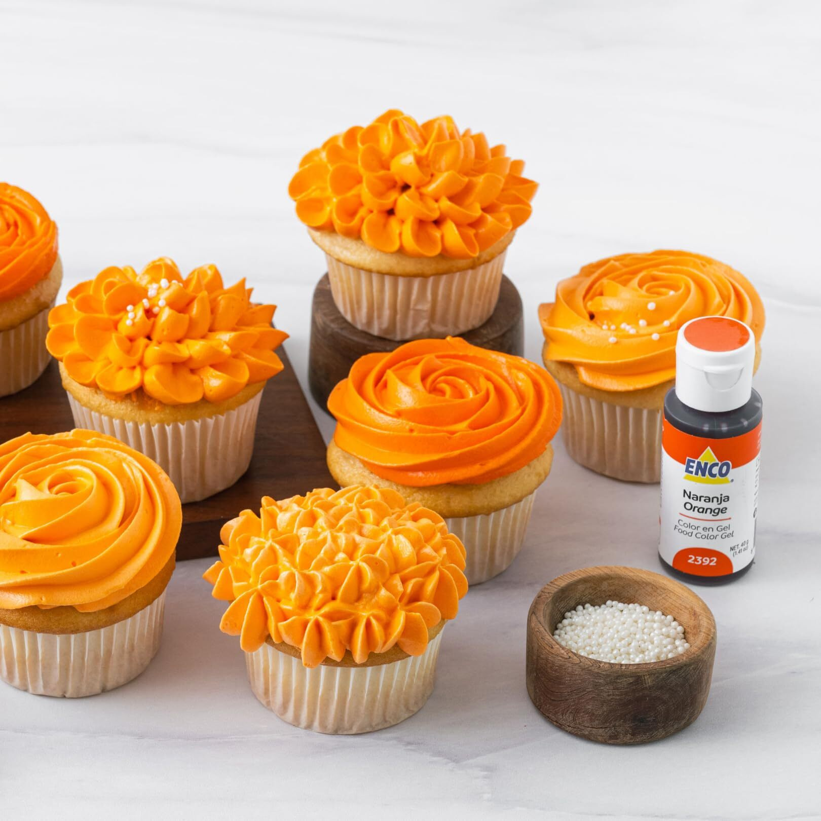 Enco Food Coloring Gel Orange 8.8 Oz (250G) Concentrated, Vegan