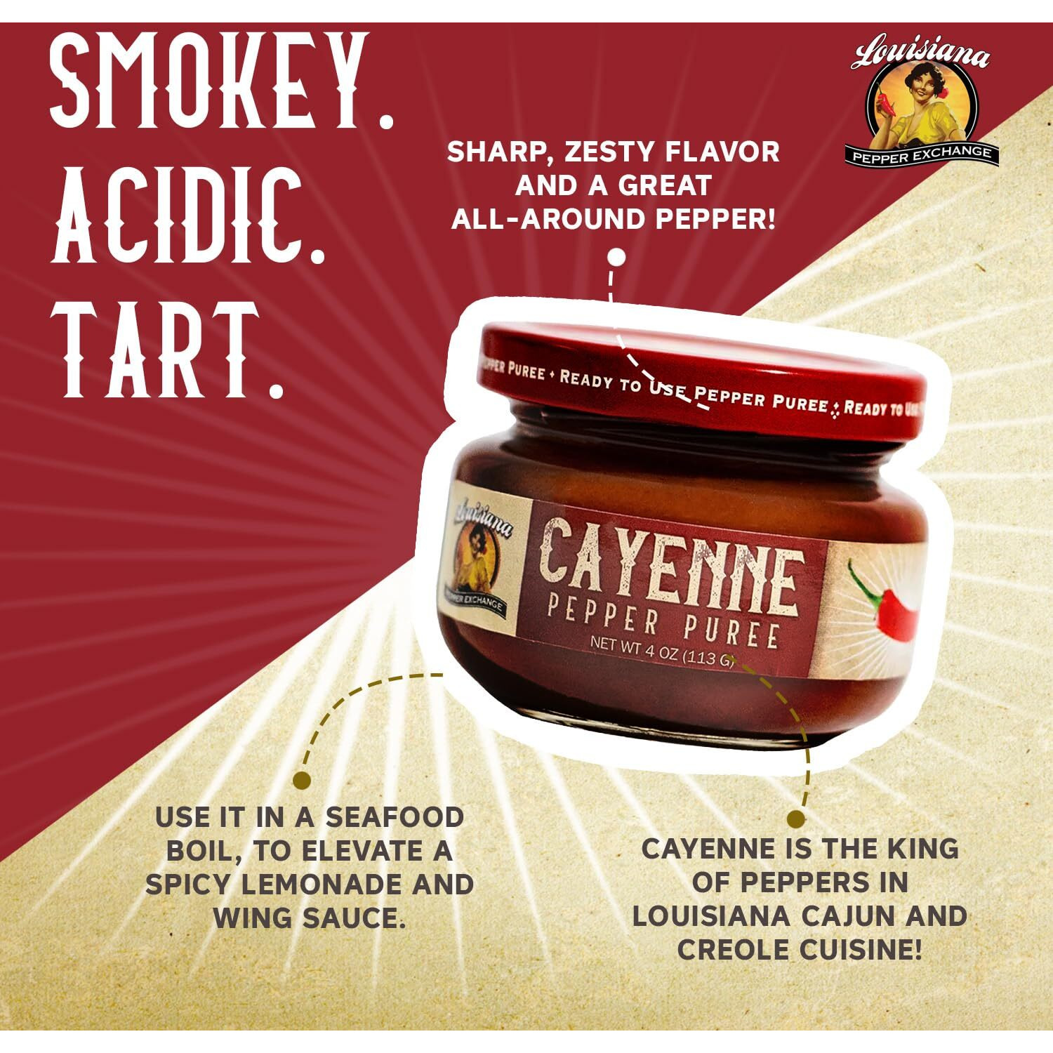 Cayenne - Louisiana Pepper Exchange - Fresh Pepper Replacement (Cayenne Pepper Puree) 2 Jars - Plant-Based, Gluten-Free. Replace Fresh Pepper And Cayenne Powder, Great For Seafood Boils, Cajun And Creole Dishes, And Bloody Mary Mixes - Cayenne Pepper Replacement