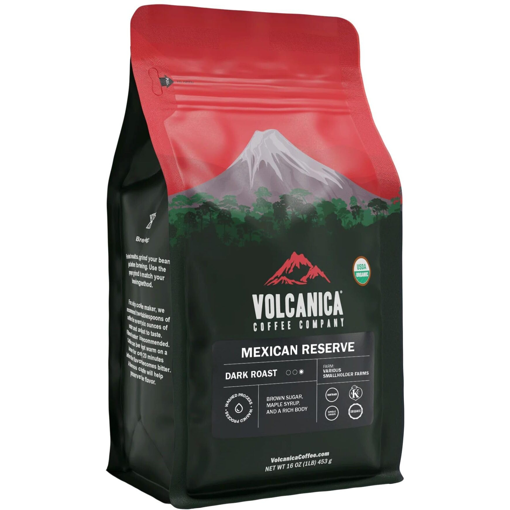 Mexican Coffee, Dark Roast, Ground, Usda Organic, Reserve, Fresh Roasted, 16-Ounce