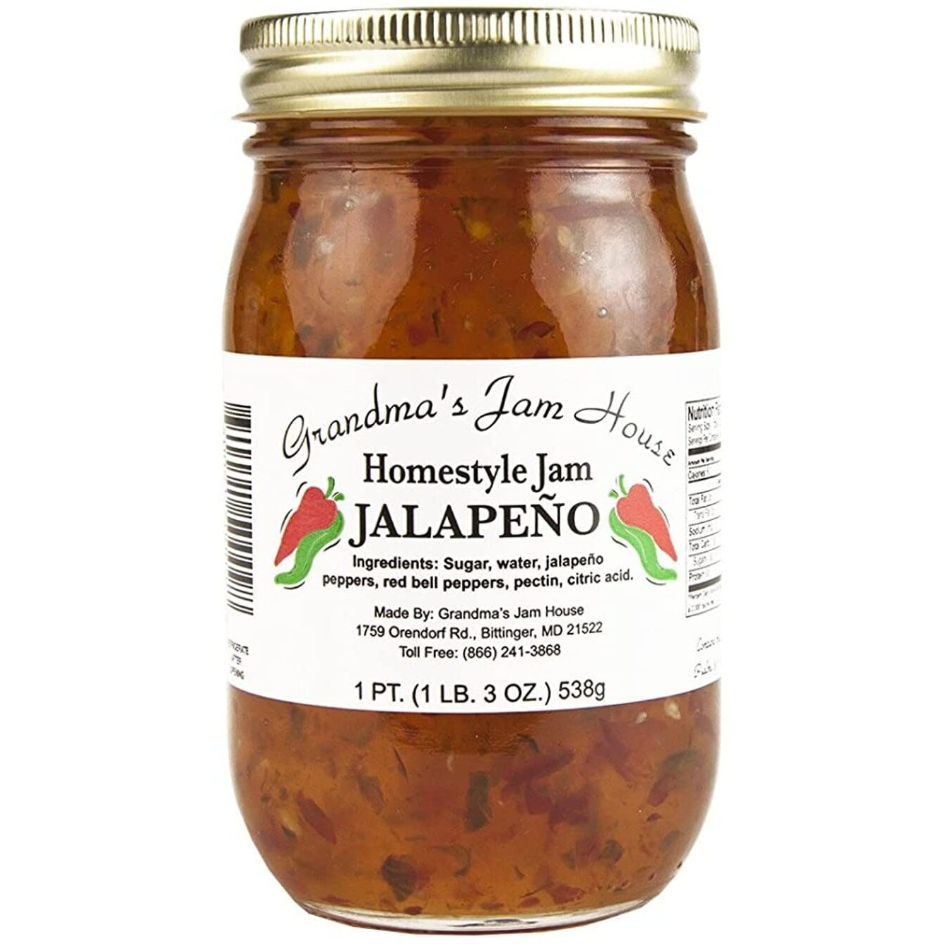 Homestyle Jalapeno Jam - One Pint - Grandma's Jam House