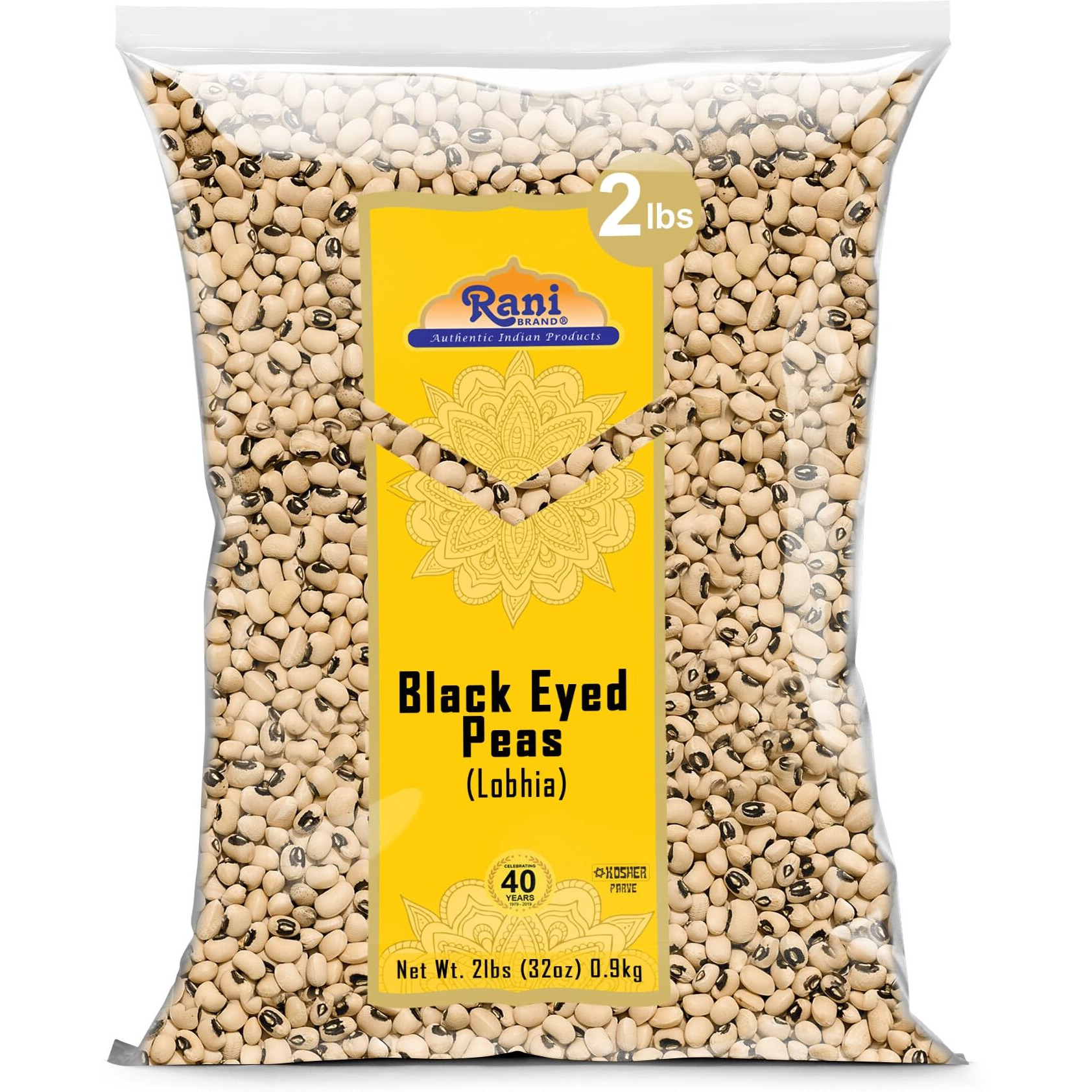 Rani Black Eyed Peas, Dried Cowpeas (Lobhia) 32Oz (2Lbs) 908G ~ All Natural | Vegan | Kosher | Gluten Friendly | Product Of Usa