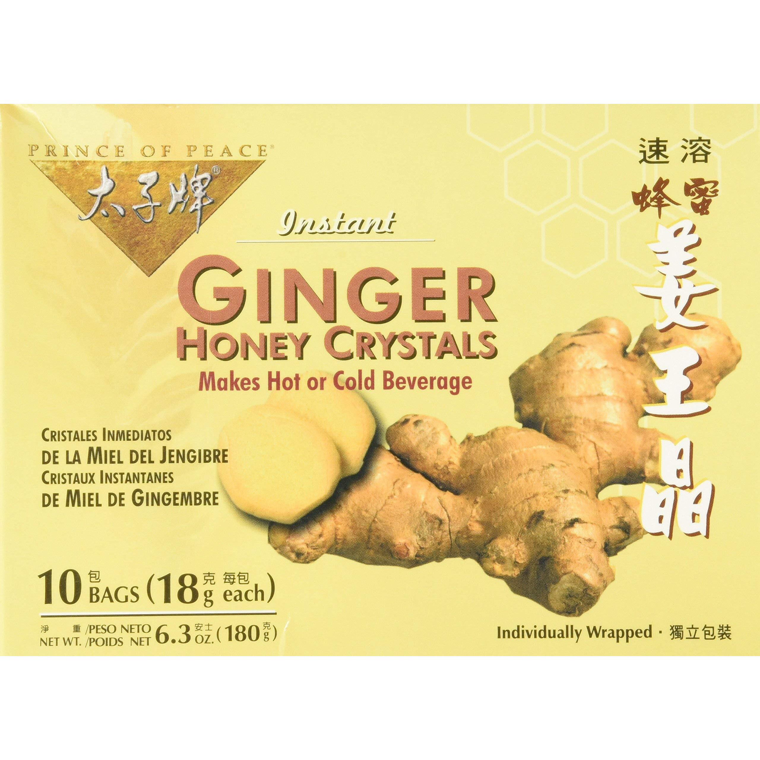 Prince Of Peace Ginger Honey Instant Crystal Tea - 10 Bags Per Pack - 6 Packs Per Case.