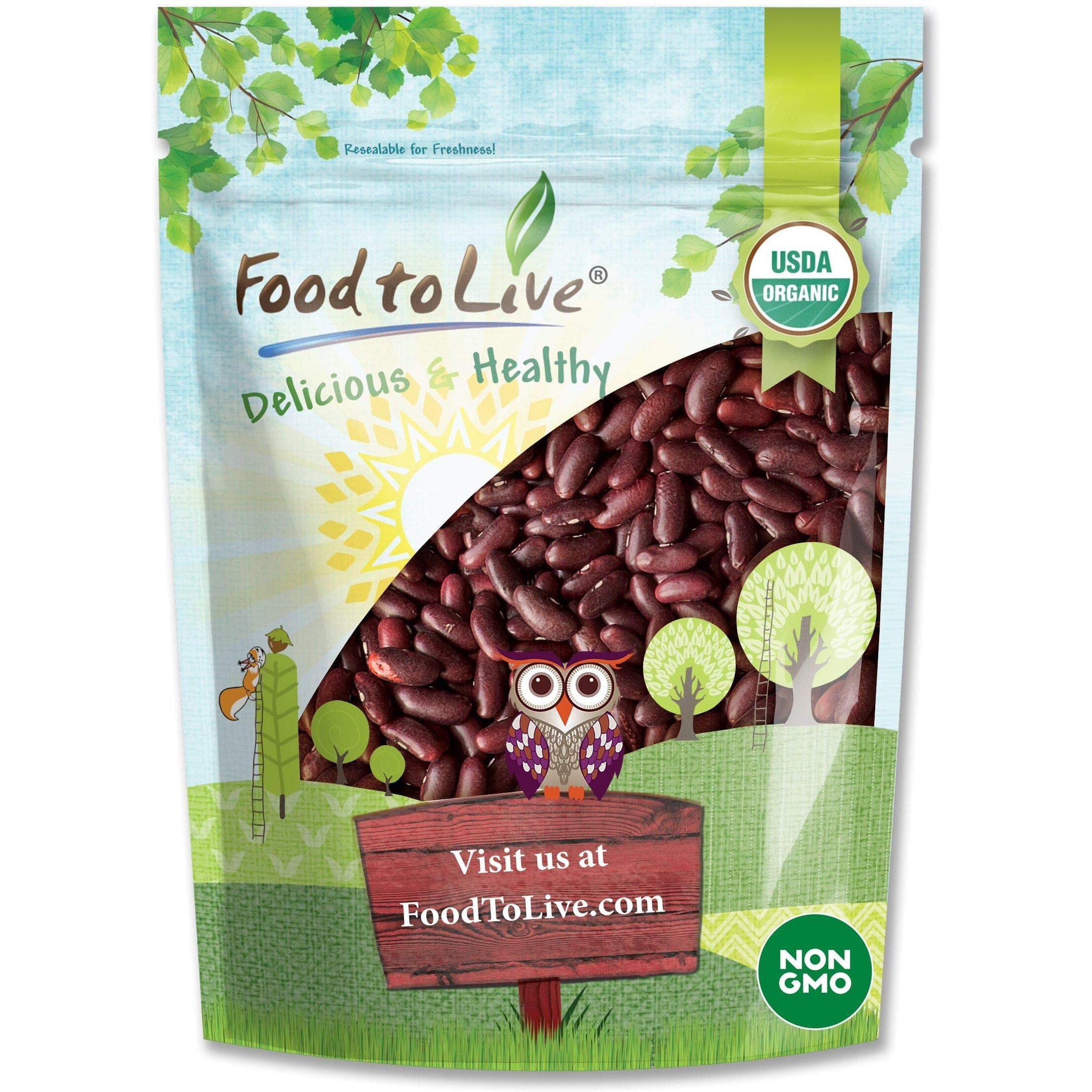 Food To Live Organic Dark Red Kidney Beans, 1 Pound - Non-Gmo, Kosher, Raw, Sproutable, Vegan