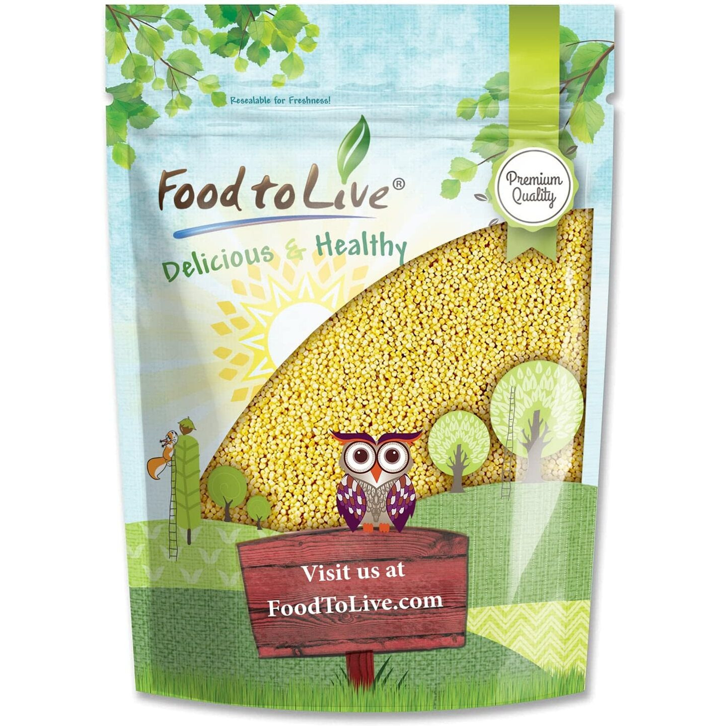 Food To Live Hulled Millet, 1.5 Pounds - Whole Grain Seeds, Kosher, Raw, Bulk