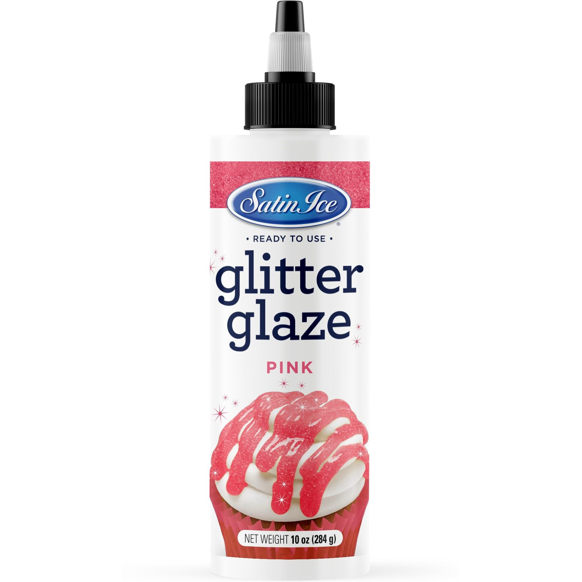 Satin Ice Pink Glitter Glaze - 10Oz - Bottle