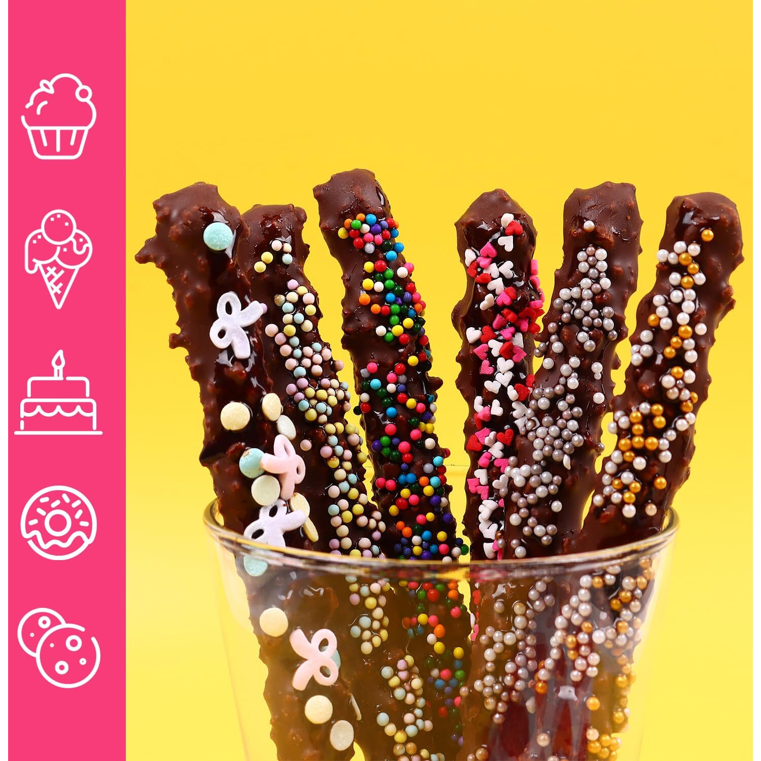 Sprinkles For Cake Decorating, Cookies, Ice Cream, Cupcake Topper, 6 Packs Rainbow Nonpareils Sprinkles, Sugar Candy Of Assorted Sprinkles For Baking, Perfect For Party, Anniversary, Celebration