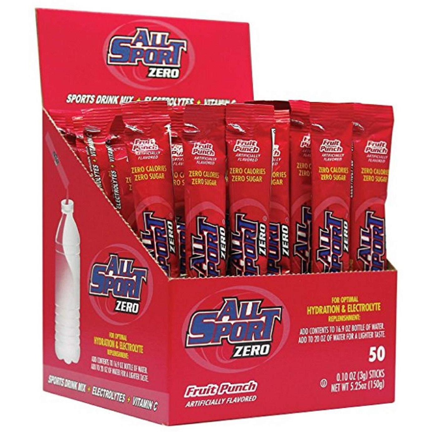 All Sport Zero Powder Sticks Variety Pack 500 Case, (10 Boxes Of 50)