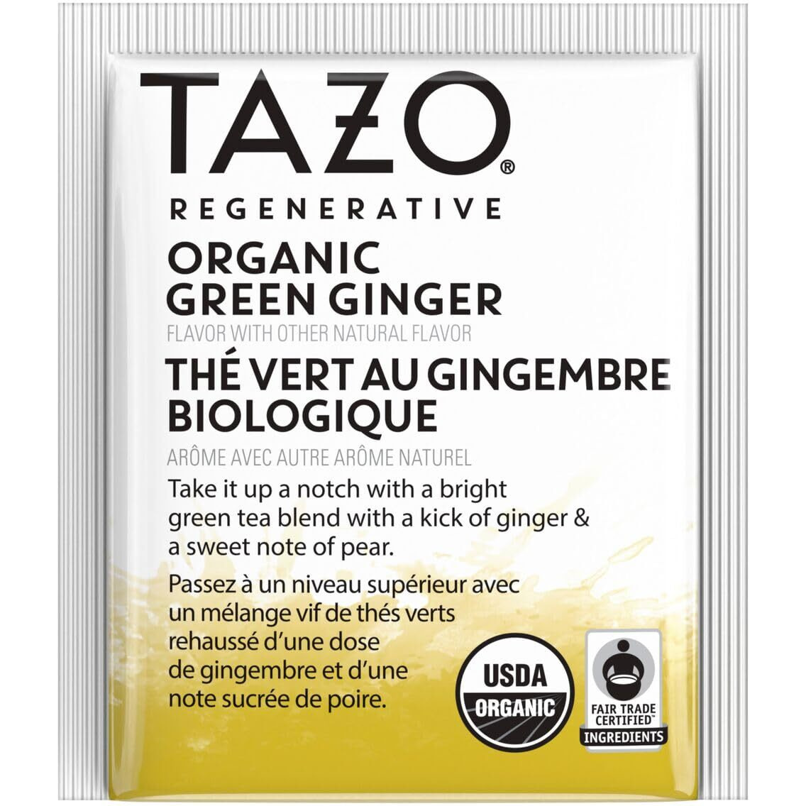 Tazo Organic Green Ginger Tea Bags, Green Tea, 96 Total Tea Bags (16Ct - Pack Of 6)