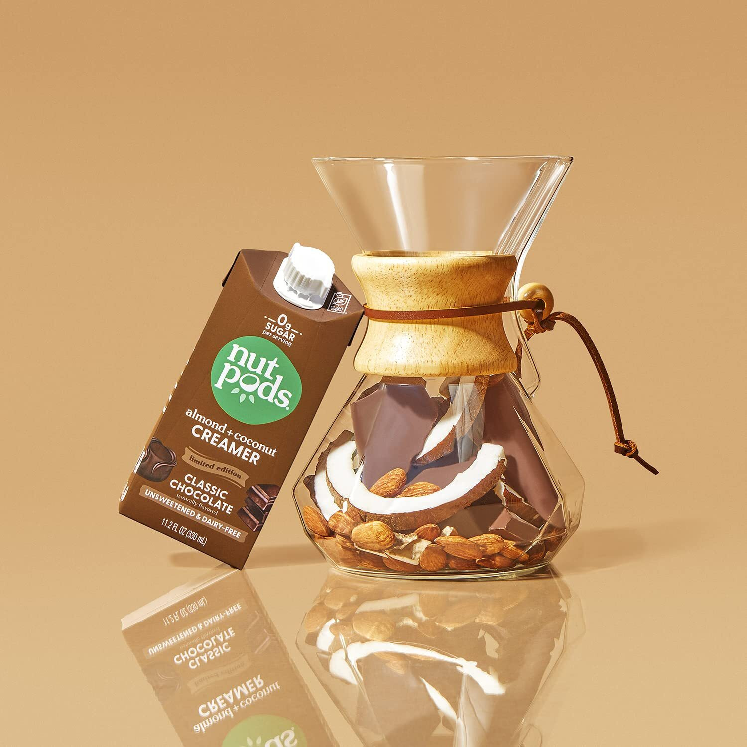Nutpods Classic Chocolate Unsweetened Dairy-Free Creamer, Made From Almonds And Coconuts, Whole30, Keto, Gluten Free, Non-Gmo, Vegan, Kosher (12-Pack)