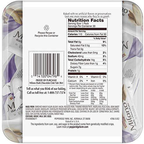 Pepperidge Farm Dark Chocolate Milano Cookies 22.5 Oz, 30-Count (Pack Of 2)