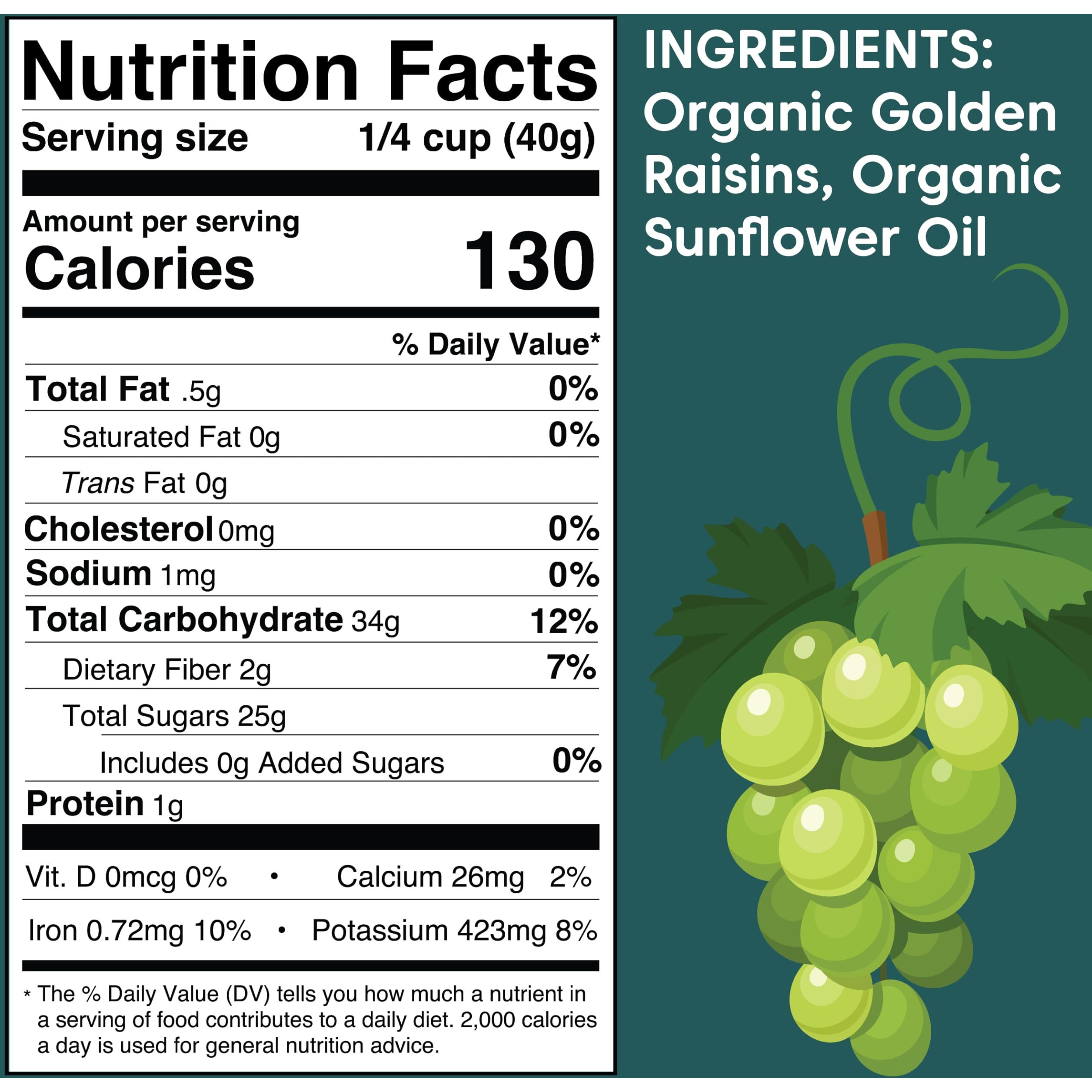 Wilderness Poets, Organic Golden Raisins - No Added Sugar - Bulk Dried Fruit (20 Pound - 320 Ounce)