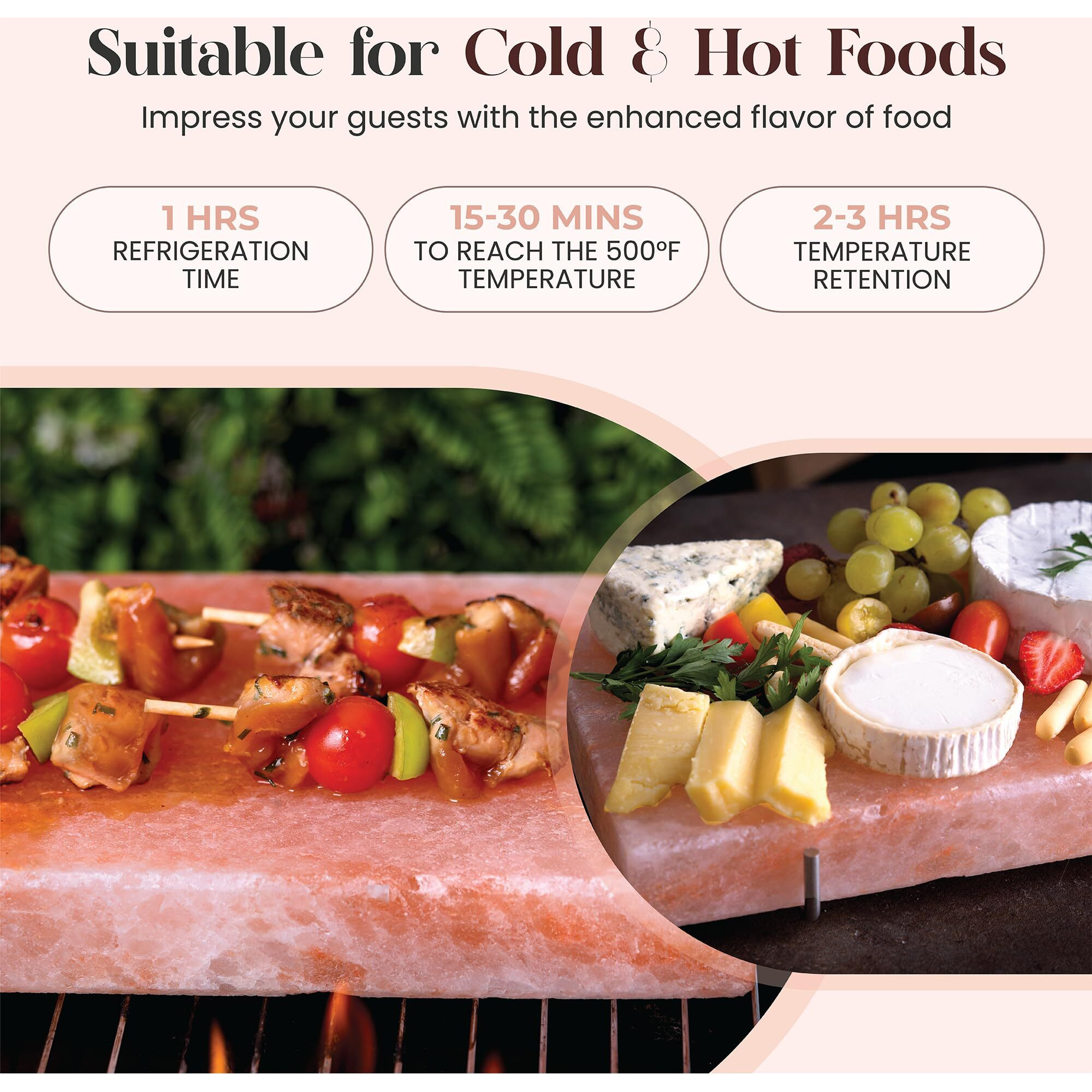 Spantik Professional Salt Block Set With Steel Tray 12"" X 8"" X 1.5"" Himalayan Cooking Plate For Grilling, Cooking, Serving, 100% Pure Natural Food Grade Salt Stone Unique Gifts For Barbecue Smoker