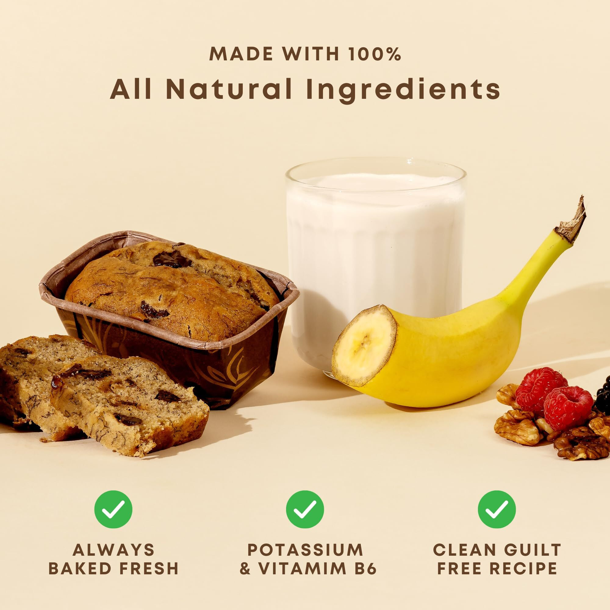 Gourmet Banana Bread By Sweetness Central, Baked Fresh For Each Order, Made With Belgian Chocolate Chips, The Perfect Dessert & Mother's Day Gift, Individually Wrapped To Arrive Soft & Moist, 6 Pack