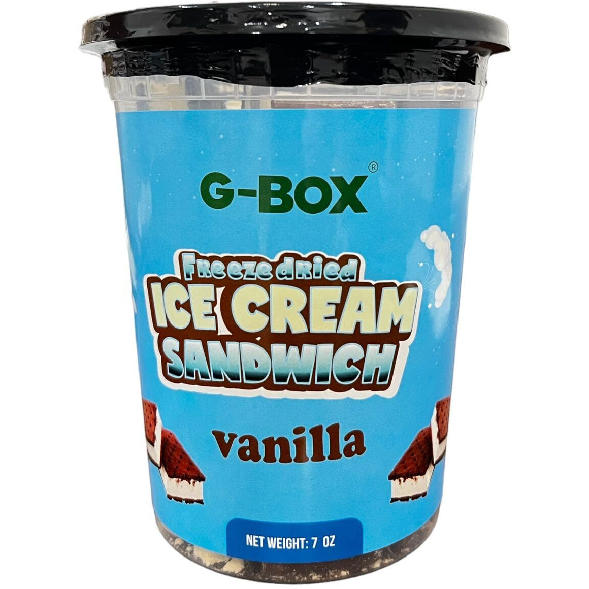 G-Box Freeze Dried Ice Cream Sandwiches (Vanilla, 7 Oz) | Freeze Dried Backpacking & Camping Food, Nasa Space Dessert, Perfect For Camping, Outdoor, Party - Air-Tight Sealed In A Deli Container