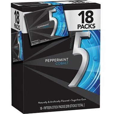 5 Gum, Cobalt (15 Per Pk., 18 Pk.) ( Cooling Peppermint Flavor )