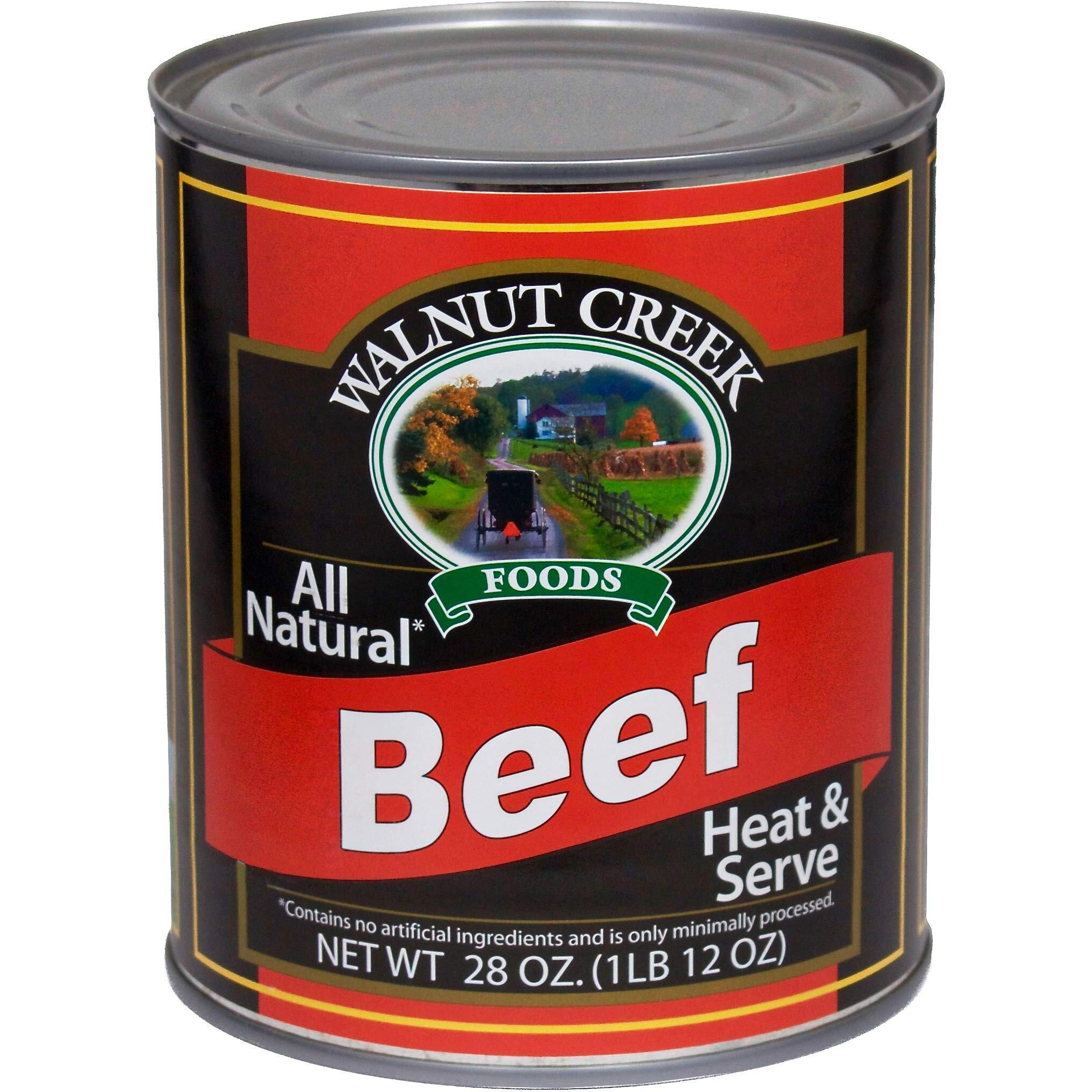 Amishtastes Walnut Creek Canned Beef Chunks, All Natural, Heat & Serve, 28 Oz. (Pack Of 4)