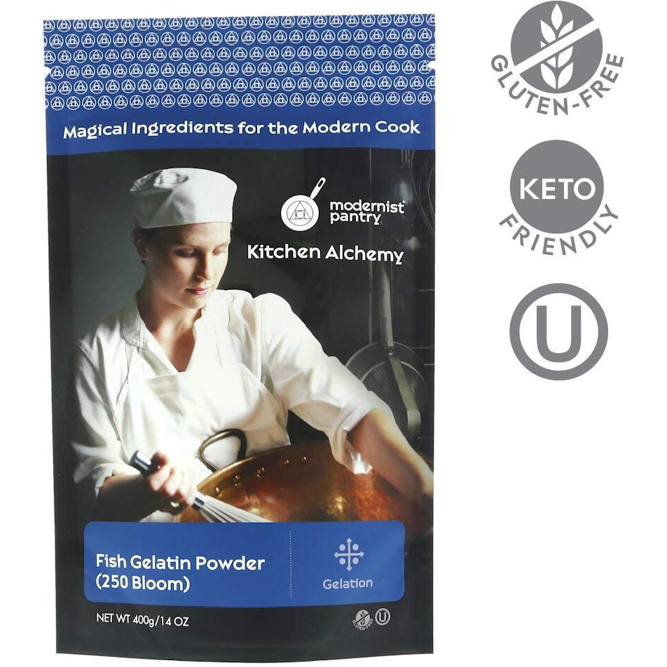 Pure Fish Gelatin Powder (250 Bloom) Gluten-Free Ou Kosher Certified - 400G/14Oz