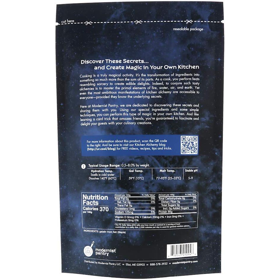Pure Fish Gelatin Powder (250 Bloom) Gluten-Free Ou Kosher Certified - 400G/14Oz