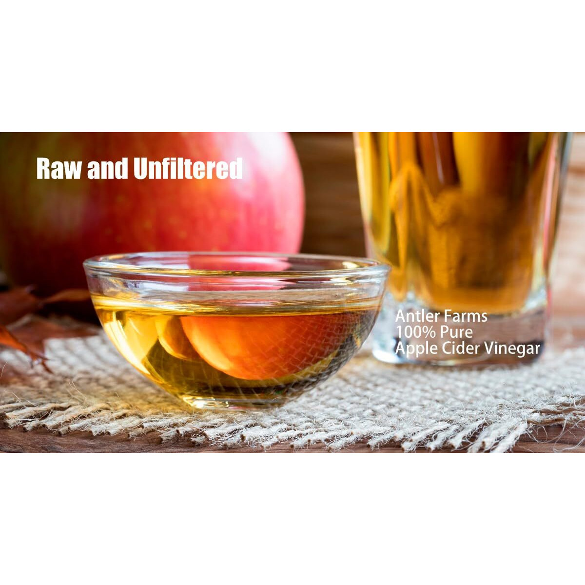 Antler Farms - 100% Pure Apple Cider Vinegar With Mother, 180 Capsules, 500Mg - A Powerful Ally For Gut And Heart Health, Appetite Control, And Weight Management - Vegan, Gluten-Free & Non-Gmo