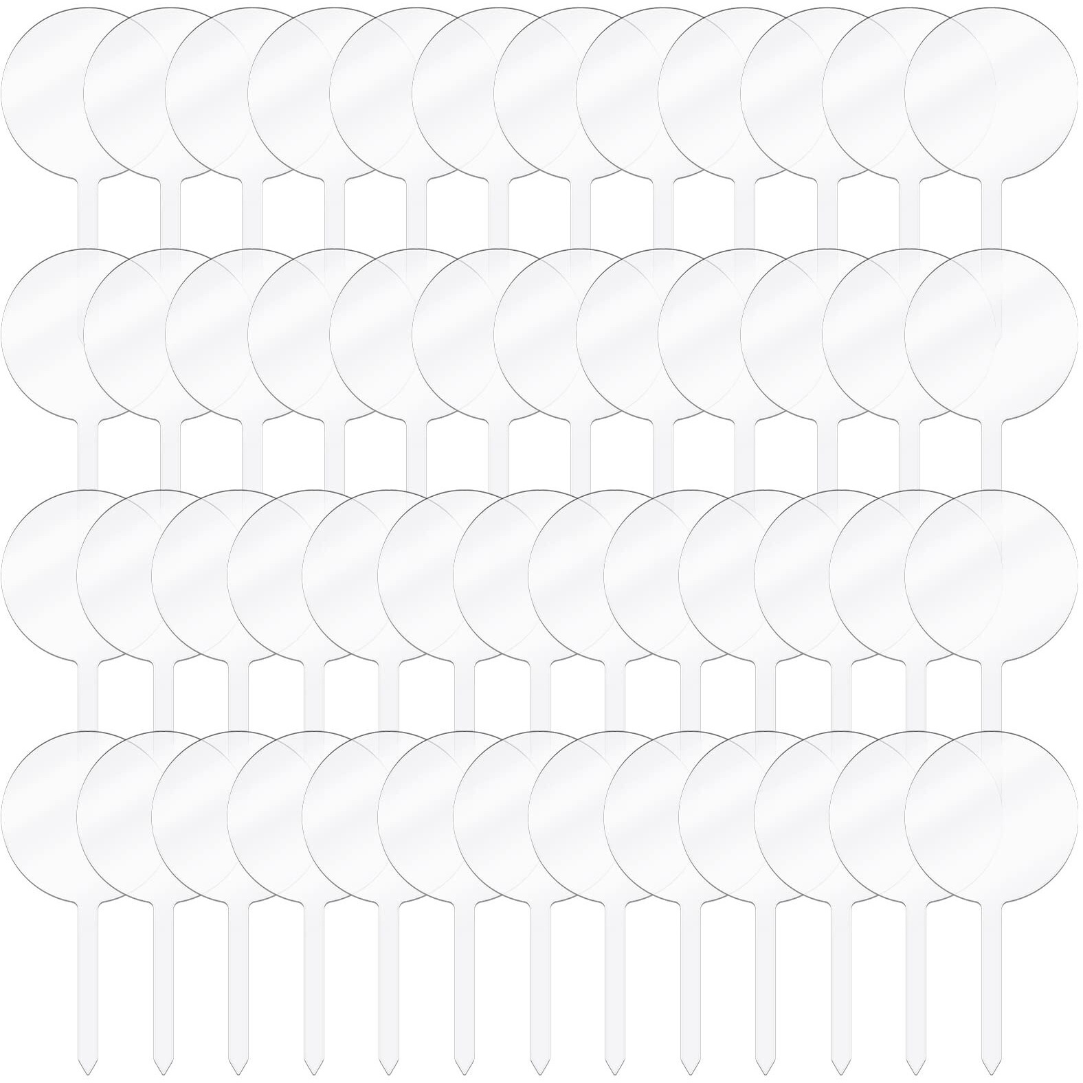 50 Pieces 2 Inch Round Acrylic Cupcake Toppers Blank Cupcake Stick Toppers Clear Mini Diy Cake Topper For Birthday Festival Party Baby Shower Wedding Party Cupcake Decoration