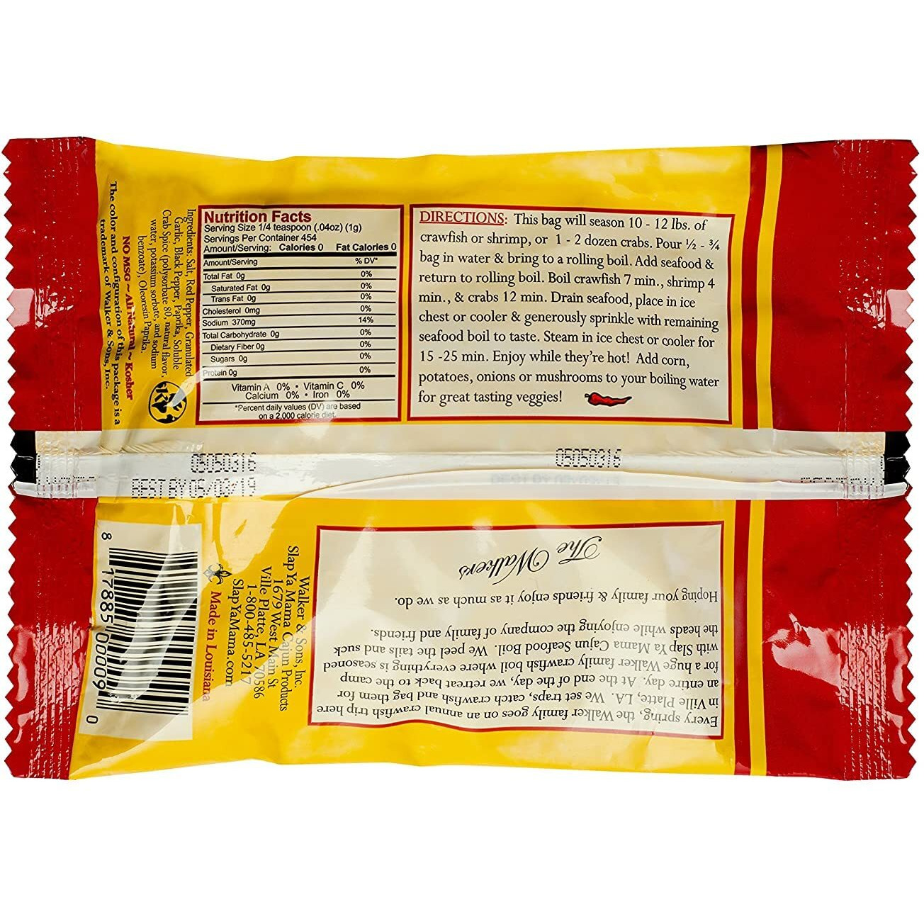 Slap Ya Mama Cajun Seasoning Seafood Boil 1Lb