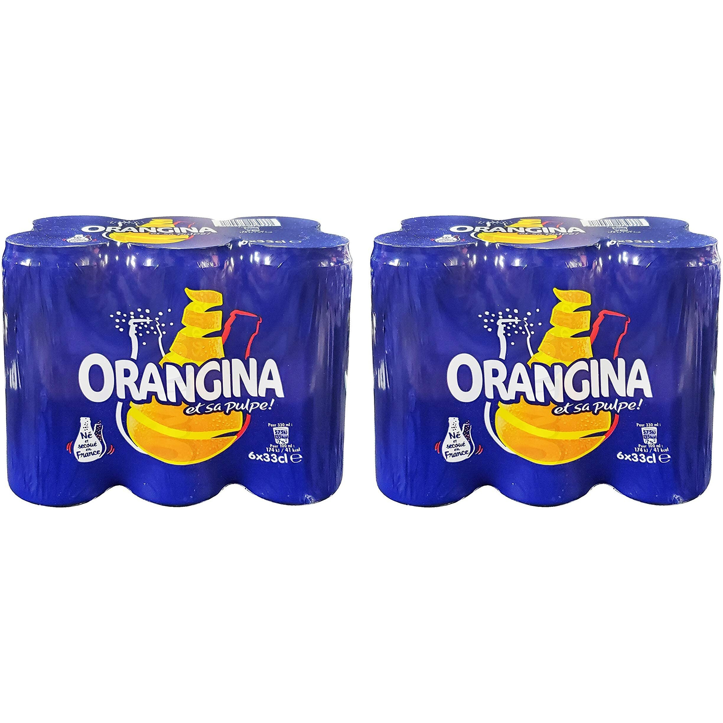 Orangina Et Sa Pulpe - French Imported Orange Pulp Soda Tall Cans (12 Pack, Total Of 138Oz)