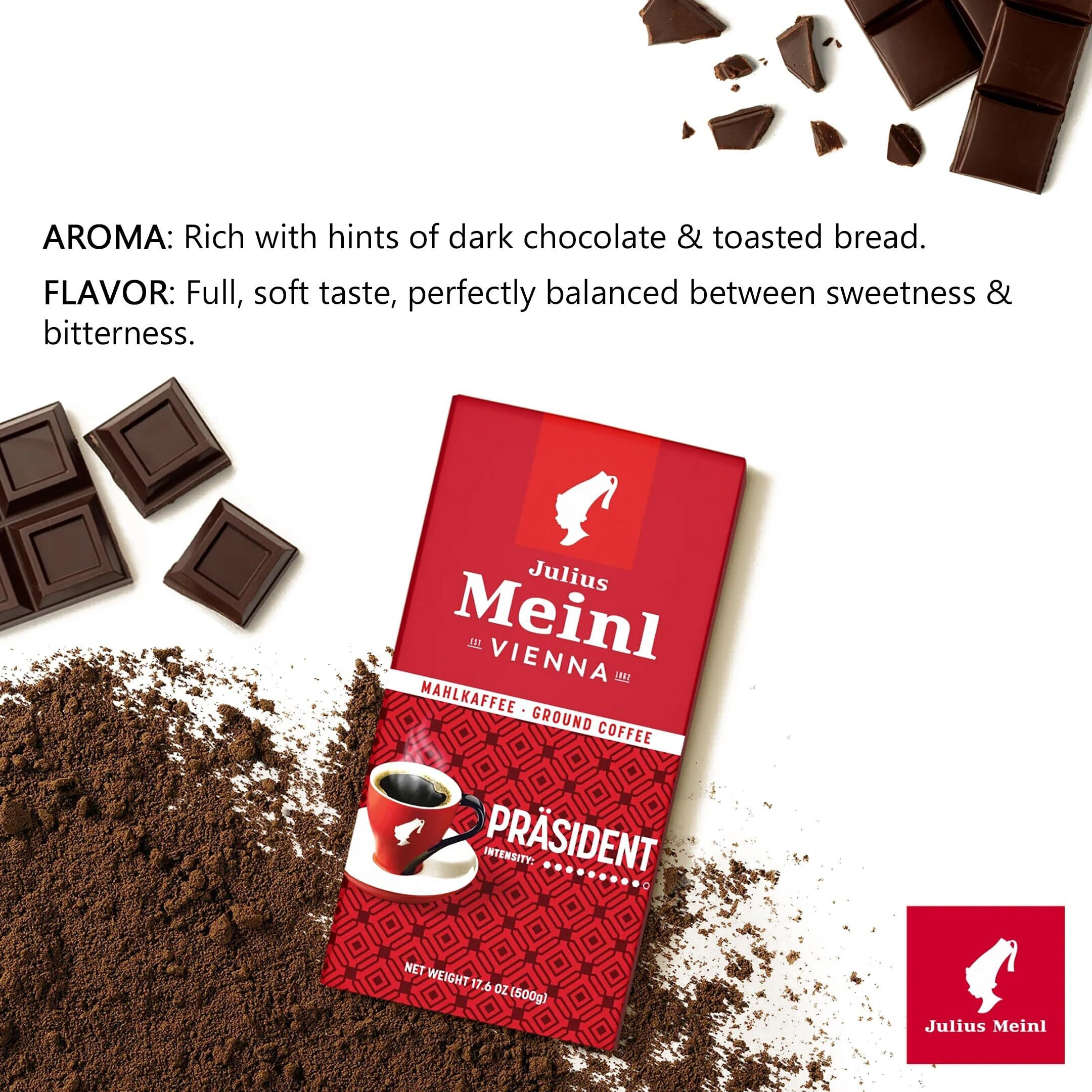 Julius Meinl "&quotPrasident,"" Classic Viennese Medium Roast Ground Coffee (3)