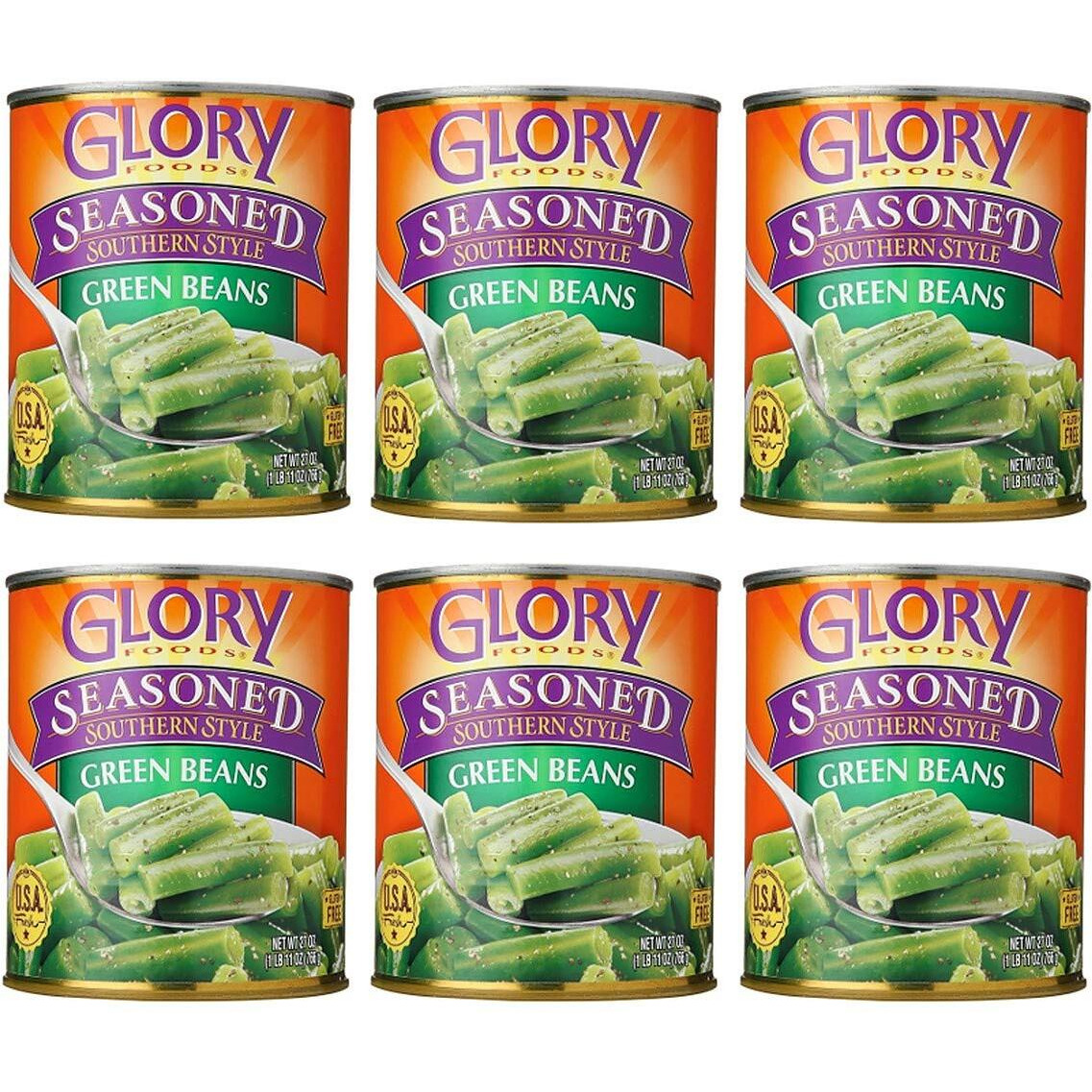 Glory Foods Seasoned Southern Style Green Beans (6 Pack, Total Of 162Oz)