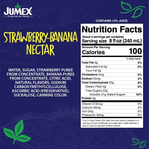 Jumex Strawberry-Banana Nectar, 32.4 Fl Oz (Pack Of 24)