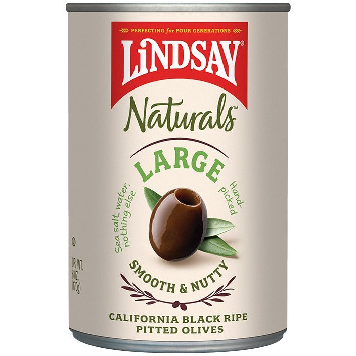Lindsay Naturals Large Pitted Ripe Black Olives, 6 Oz (Pack Of 12)