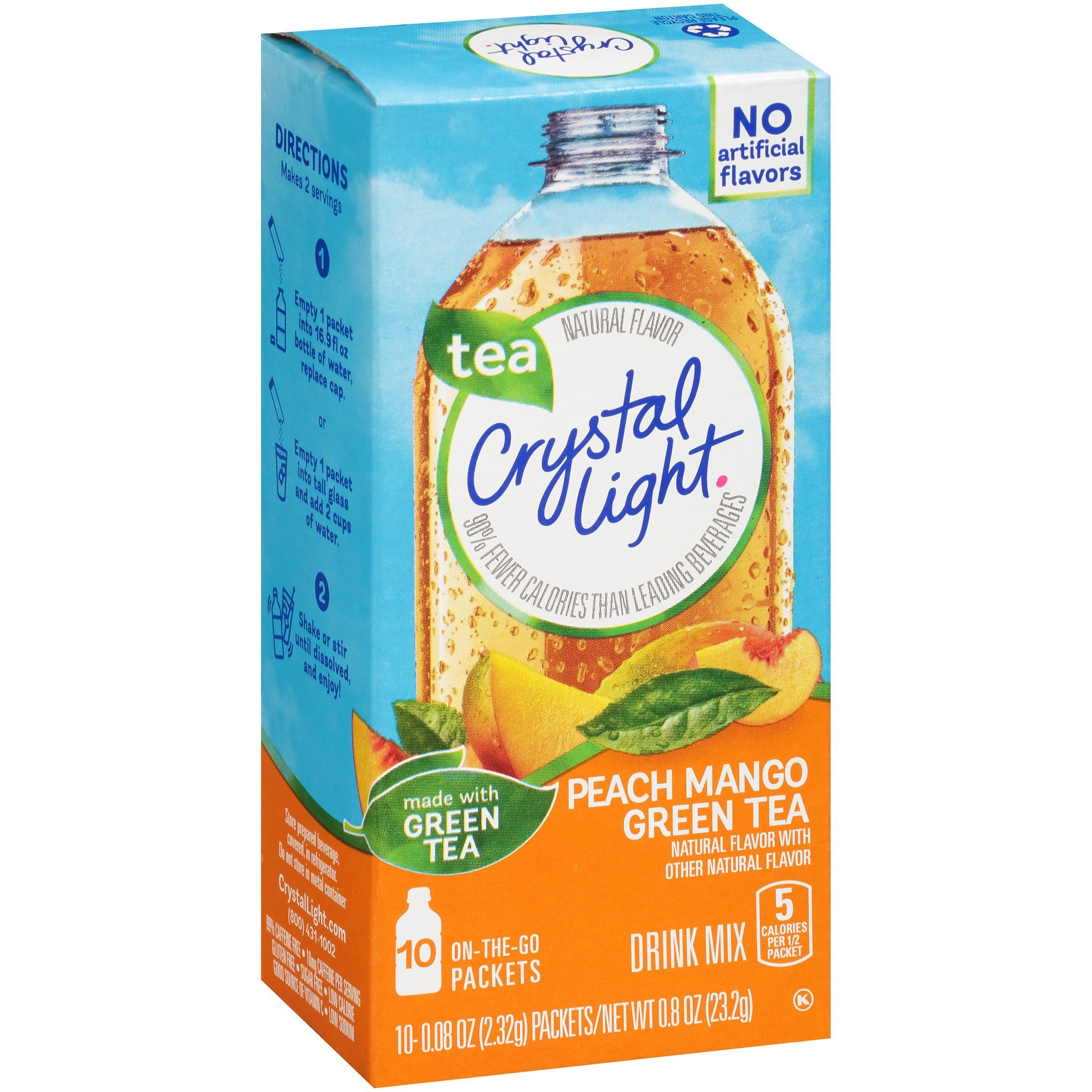Crystal Light Drink Mix - 2 Boxes - 20 Packets (Peach Mango Green Tea)
