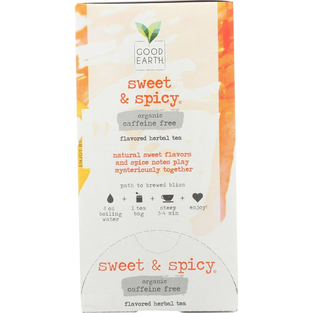 Good Earth Teas Organic Sweet And Spicy Caffeine Free Herbal ,18 Count (Pack Of 4)