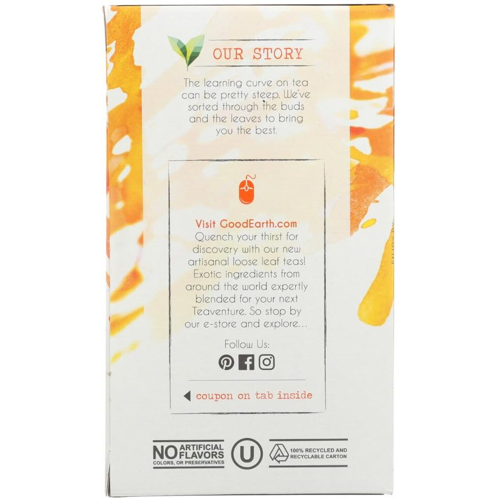 Good Earth Teas Organic Sweet And Spicy Caffeine Free Herbal ,18 Count (Pack Of 4)