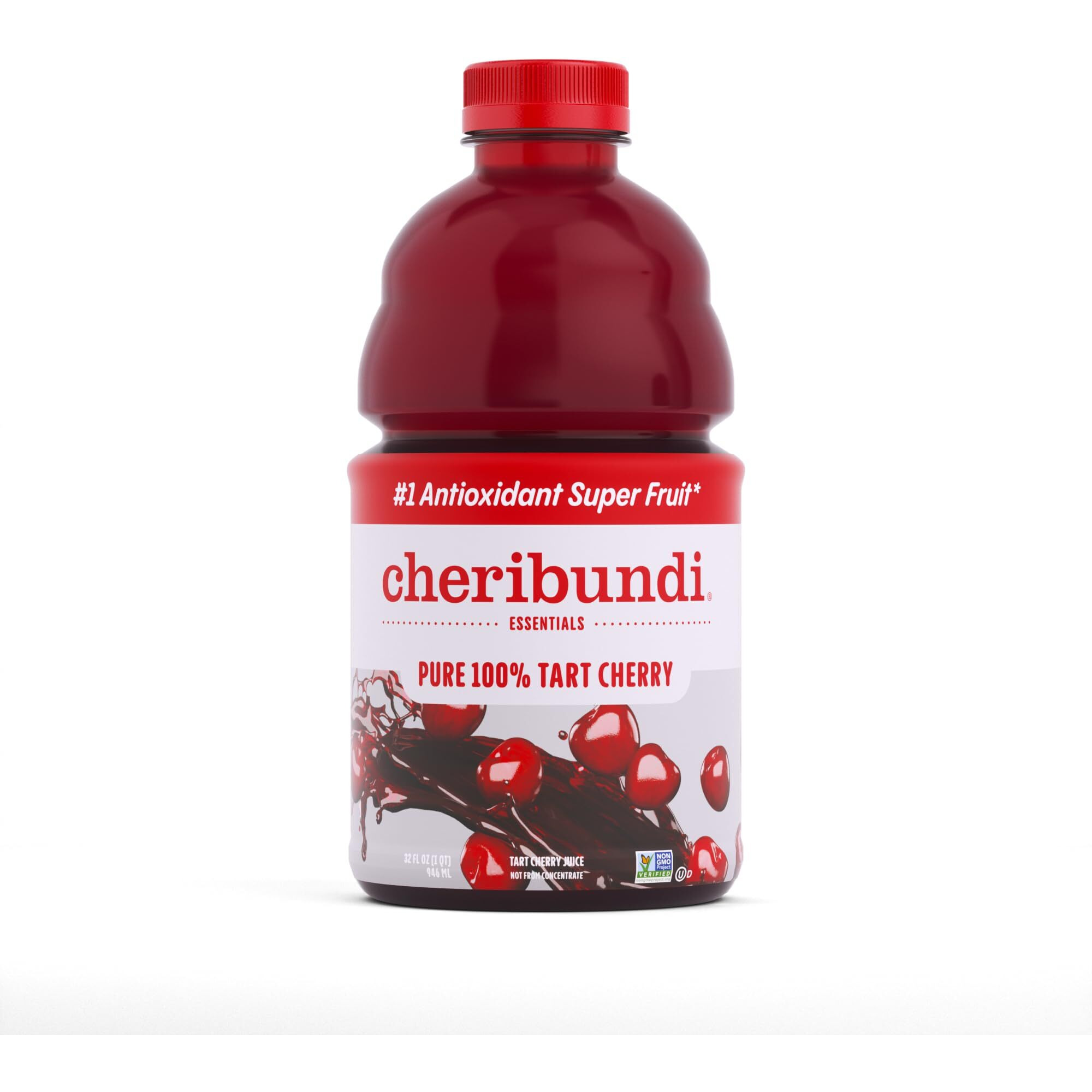 Cheribundi Pure Tart Cherry Juice - 100% Pure , No Sugar Added - Pro Athlete Post Workout Recovery - Fight Inflammation And Support Muscle Recovery Drinks For Runners, Cyclists And Athletes - 32 Oz (Pack Of 6)