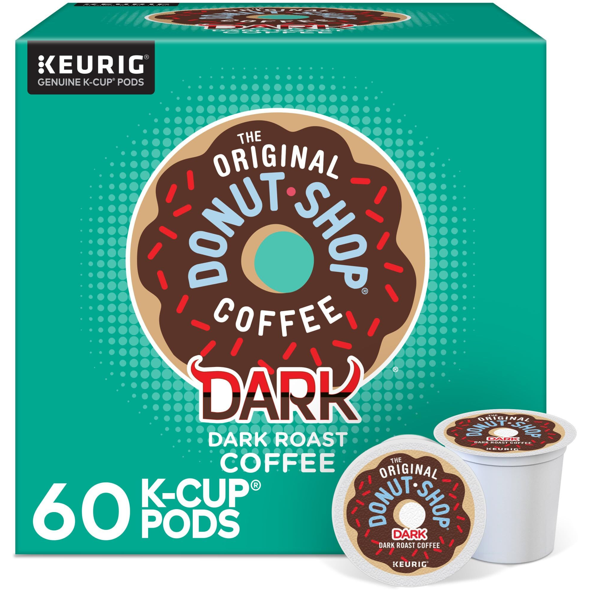 The Original Donut Shop Dark Keurig Single-Serve K-Cup Pods, Dark Roast Coffee, 60 Count, (6 Packs Of 10)