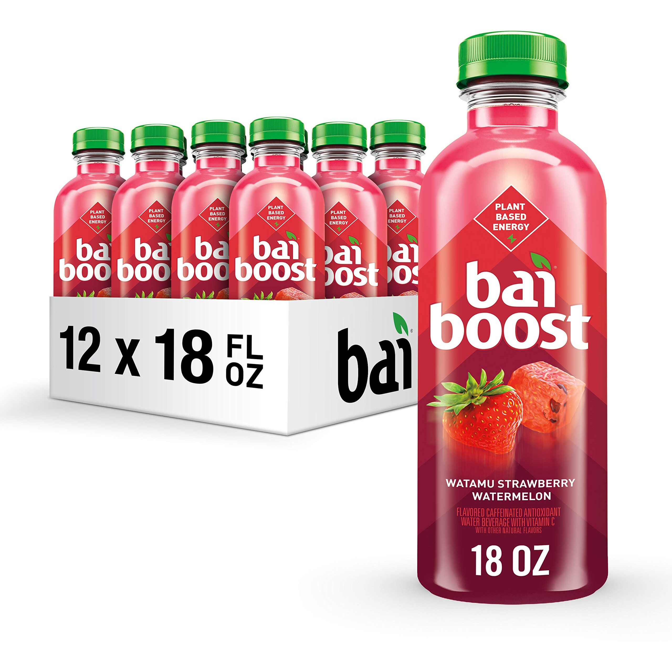Bai Boost Watamu Strawberry Watermelon, Antioxidant Infused Beverage, 18 Fl Oz Bottle (Pack Of 12)