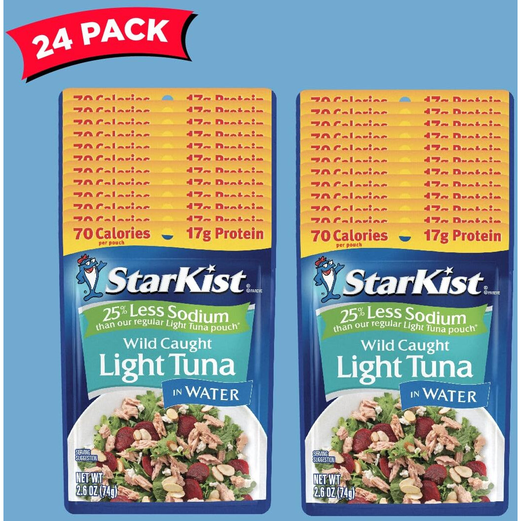 Starkist Reduced Sodium Chunk Light Tuna In Water, 2.6 Oz, Pack Of 24