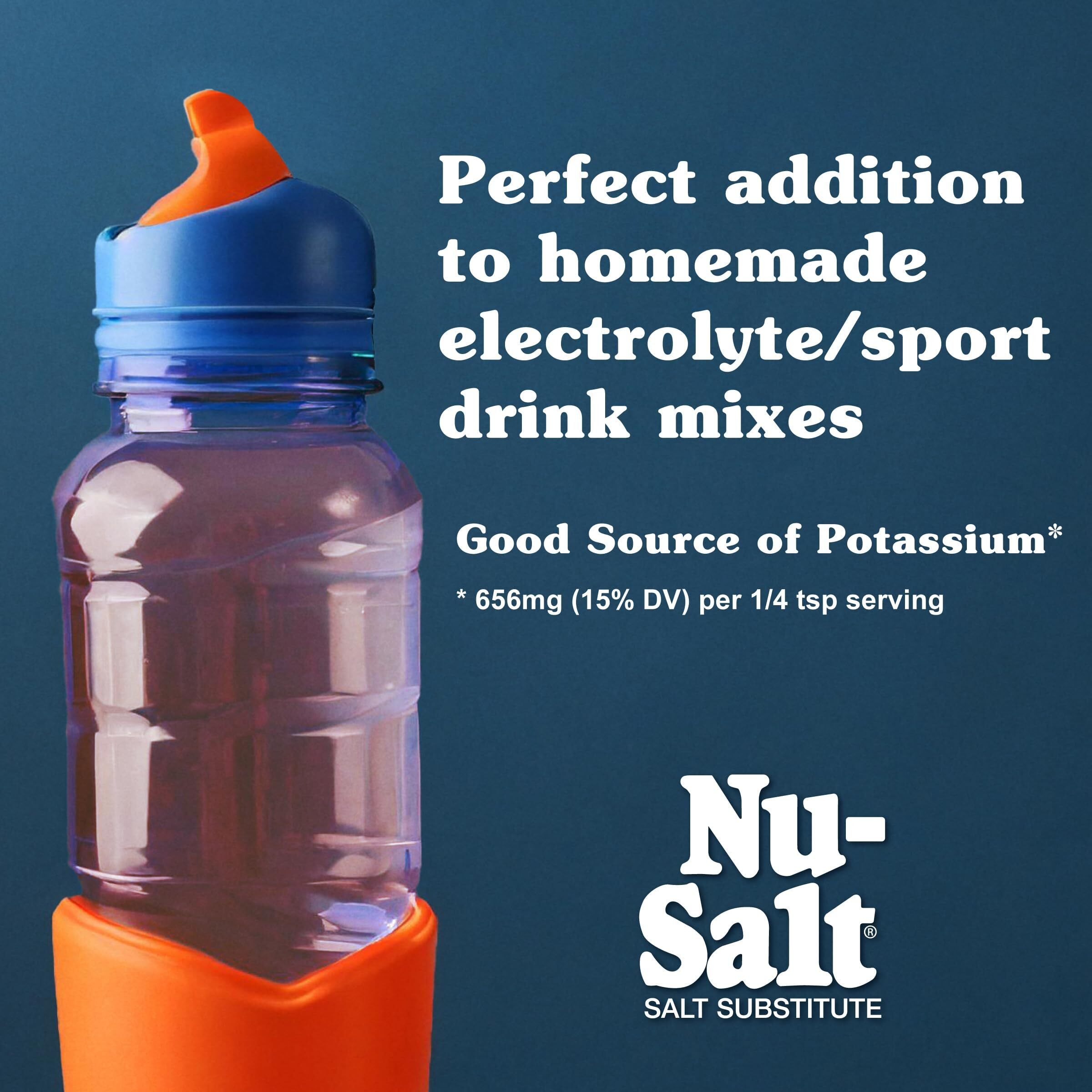 Nu-Salt Sodium-Free Salt Substitute (3 Pack) Contains Potassium Chloride, Table Salt Alternative, Vegan, Good For Chips, Pretzels, French Fries, Popcorn Seasoning, 3Oz Shaker Bottle
