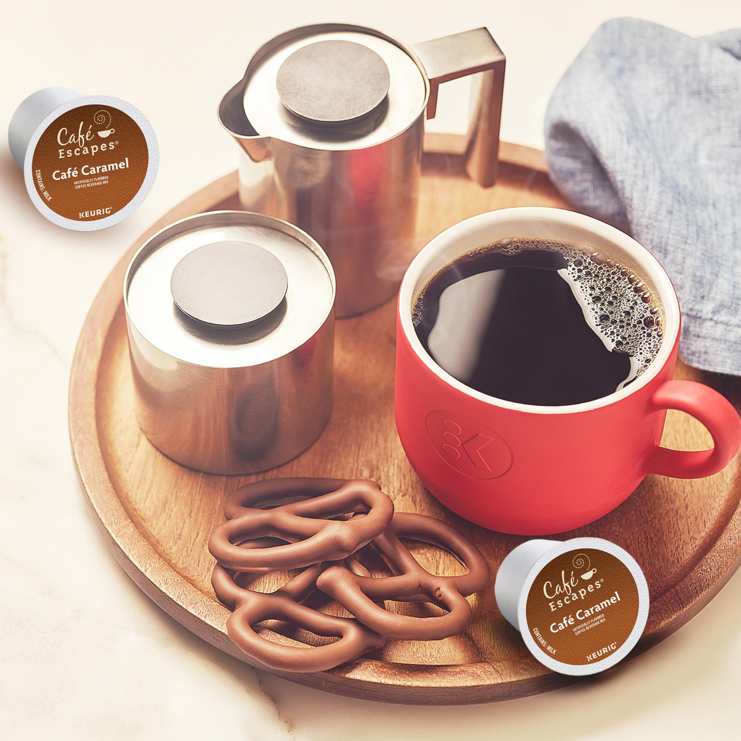 Cafe Escapes Cafe Caramel, Keurig Single-Serve K-Cup Pods, 96 Count (4 Packs Of 24)