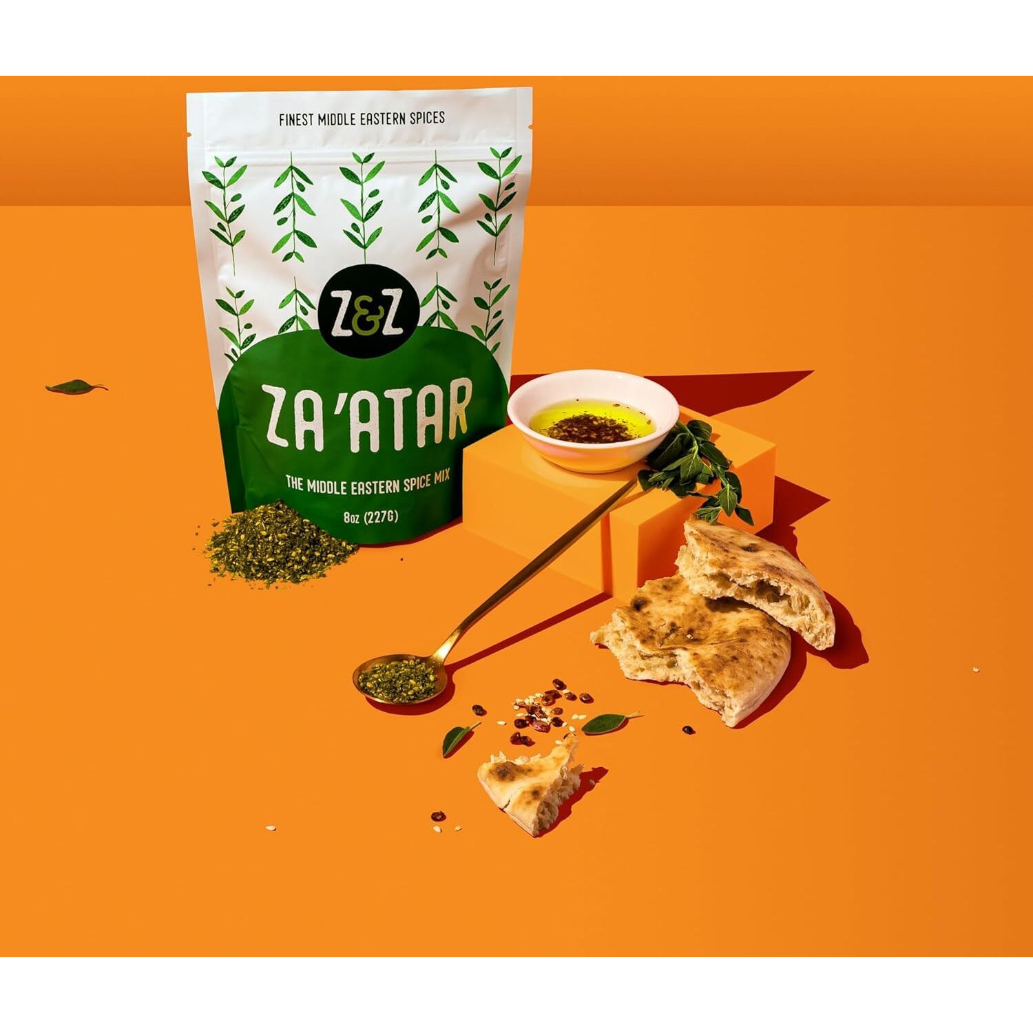 Za'Atar By Z&Z | Za'Atar Spice Blend With Zaatar Spice, Sumac, & Toasted Sesame Seeds | Za'Atar Seasoning For Breads, Salads, Chicken, Or Snacks | Savory & Tangy Palestinian Zaatar Seasoning, 16 Oz