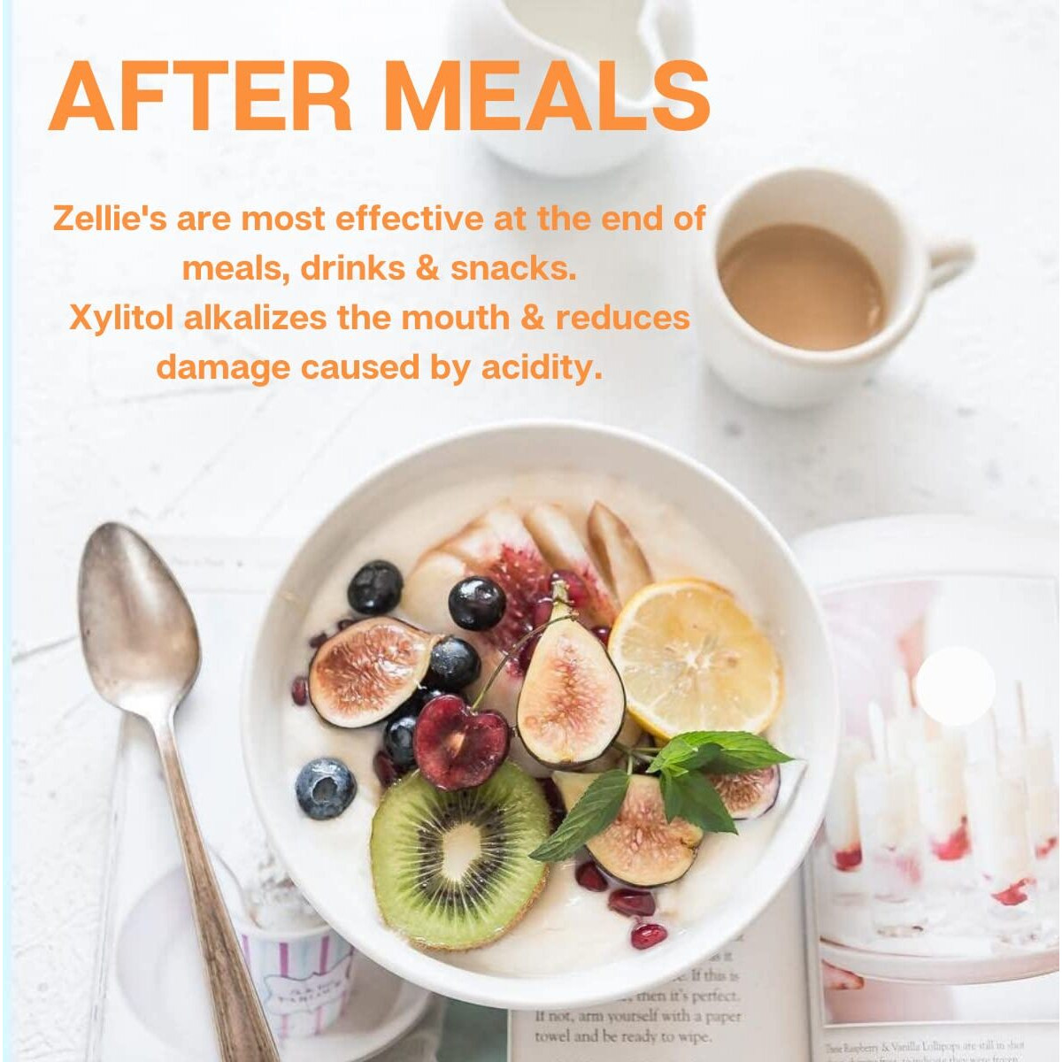 Zellie's | 100% Xylitol Sugar Free Chewing Gum (Fresh Fruit, 240 Count (Pack Of 1))