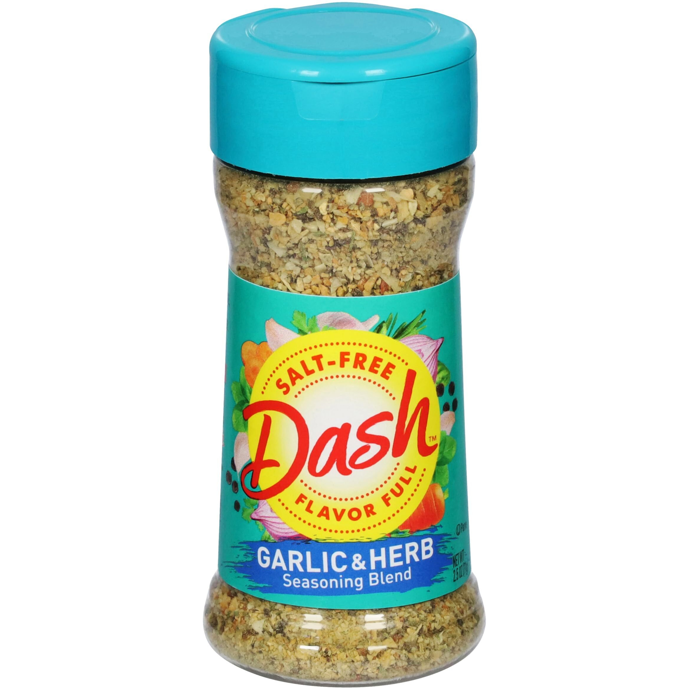 Dash Salt-Free Seasoning Blend, Garlic & Herb, 2.5 Ounce (Pack Of 8)
