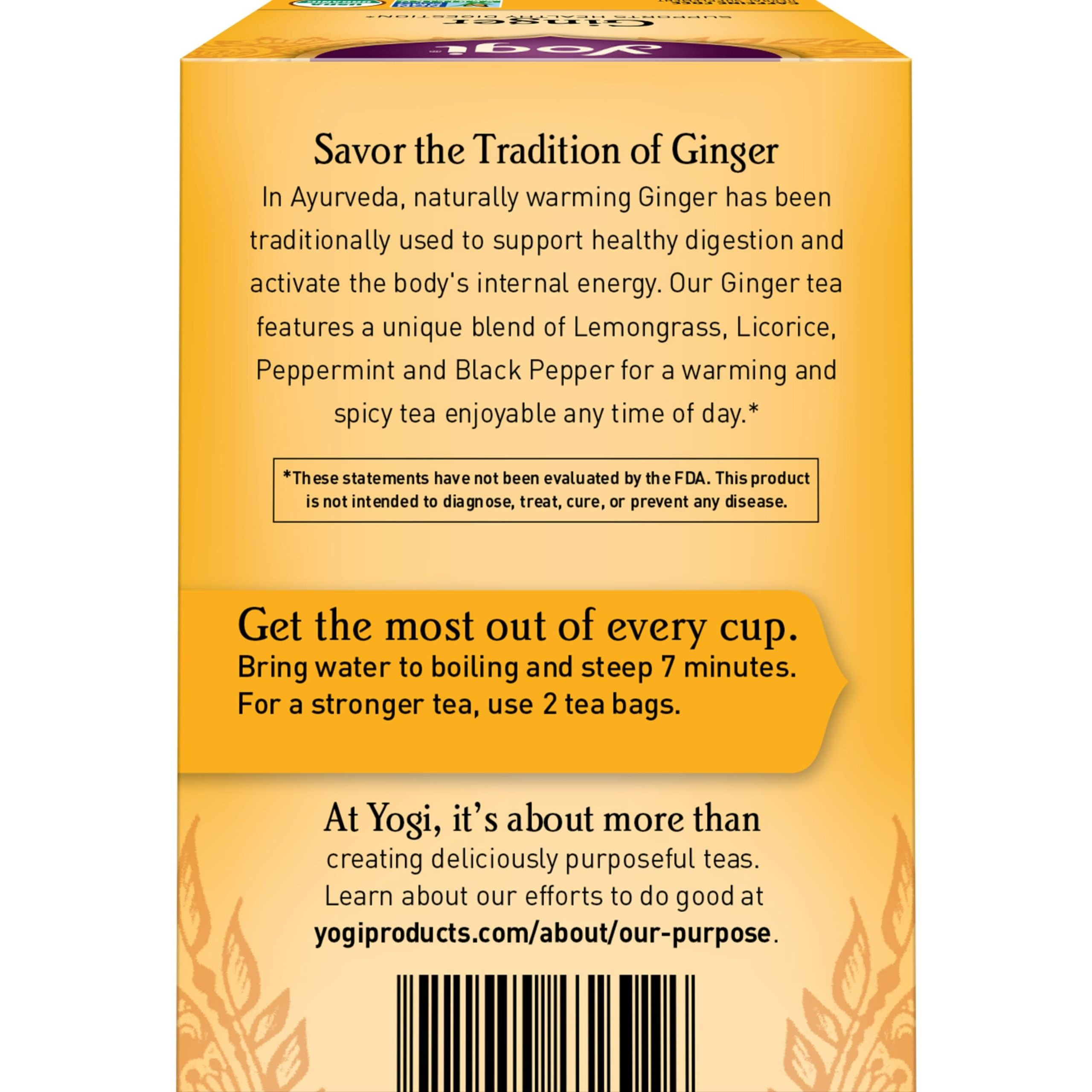Yogi Tea Ginger Tea - 16 Tea Bags Per Pack (4 Packs) - Organic Ginger Tea Bags - Digestive Support Tea - Includes Ginger Root, Lemongrass, Licorice Root, Peppermint Leaf & Black Pepper