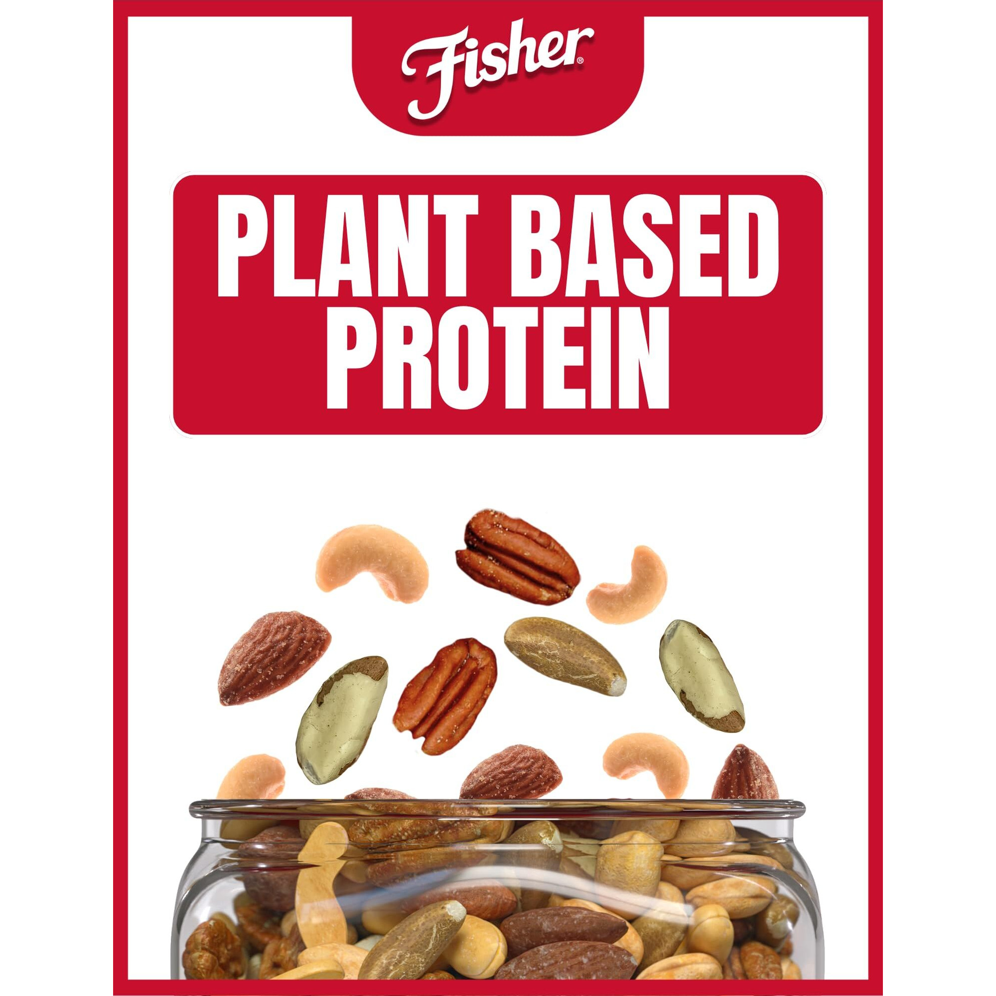 Fisher Snack Deluxe Mixed Nuts, 24 Ounces, Cashews, Almonds, Pecans, Brazil Nuts, 100% Recyclable