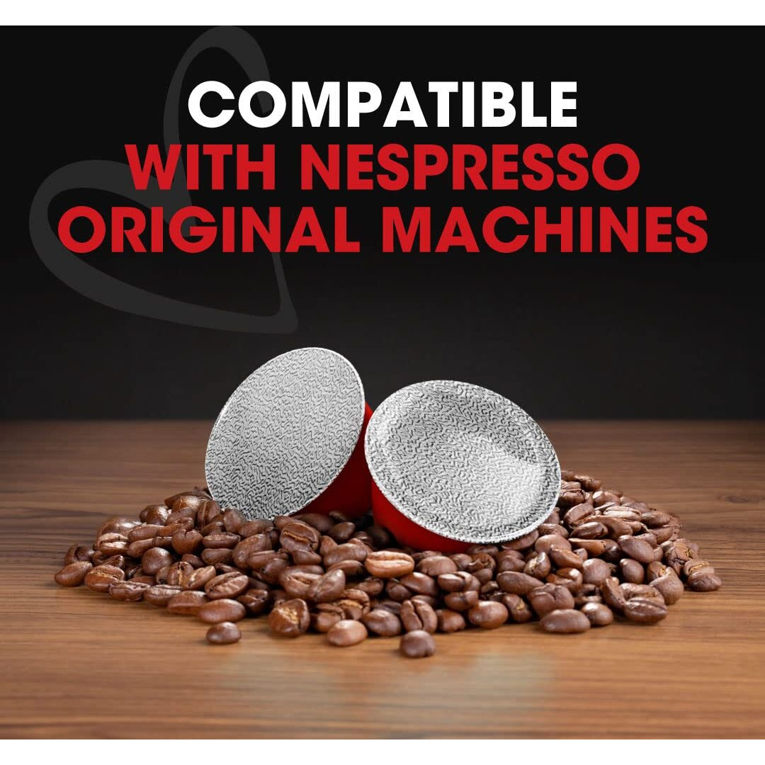 Delicitaly Pure Italian Food Italian Coffee Pods Compatible With Nespresso Original Machines, Espresso Capsules (100 Passione Regular Pods, 100 Count (Pack Of 1))