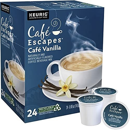 Caf   Escapes Caf   Vanilla, Keurig Single-Serve K-Cup Pods, 24 Count