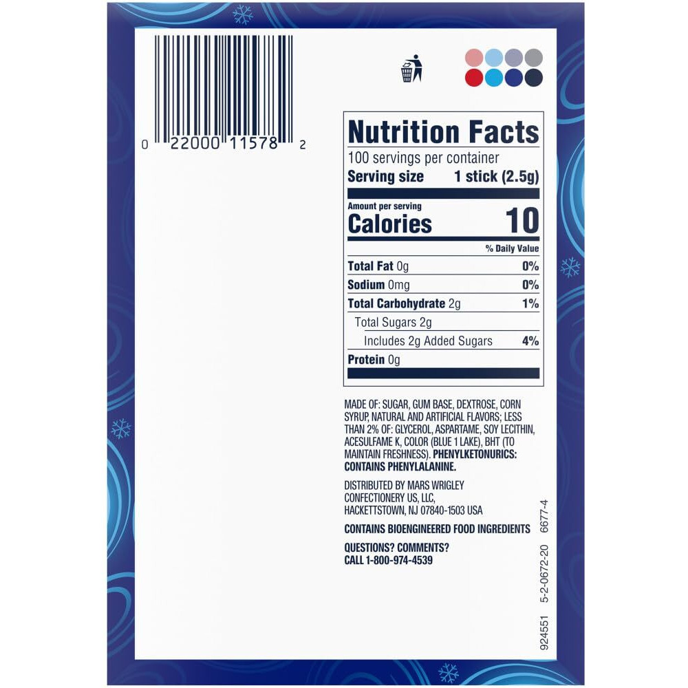 Wrigley's Winterfresh Chewing Gum Bulk Pack, 5 Stick (Pack Of 40)